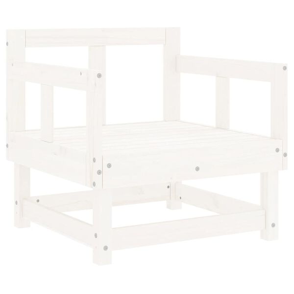 vidaXL Garden Chairs with Cushions 2 pcs White Solid Wood Pine
