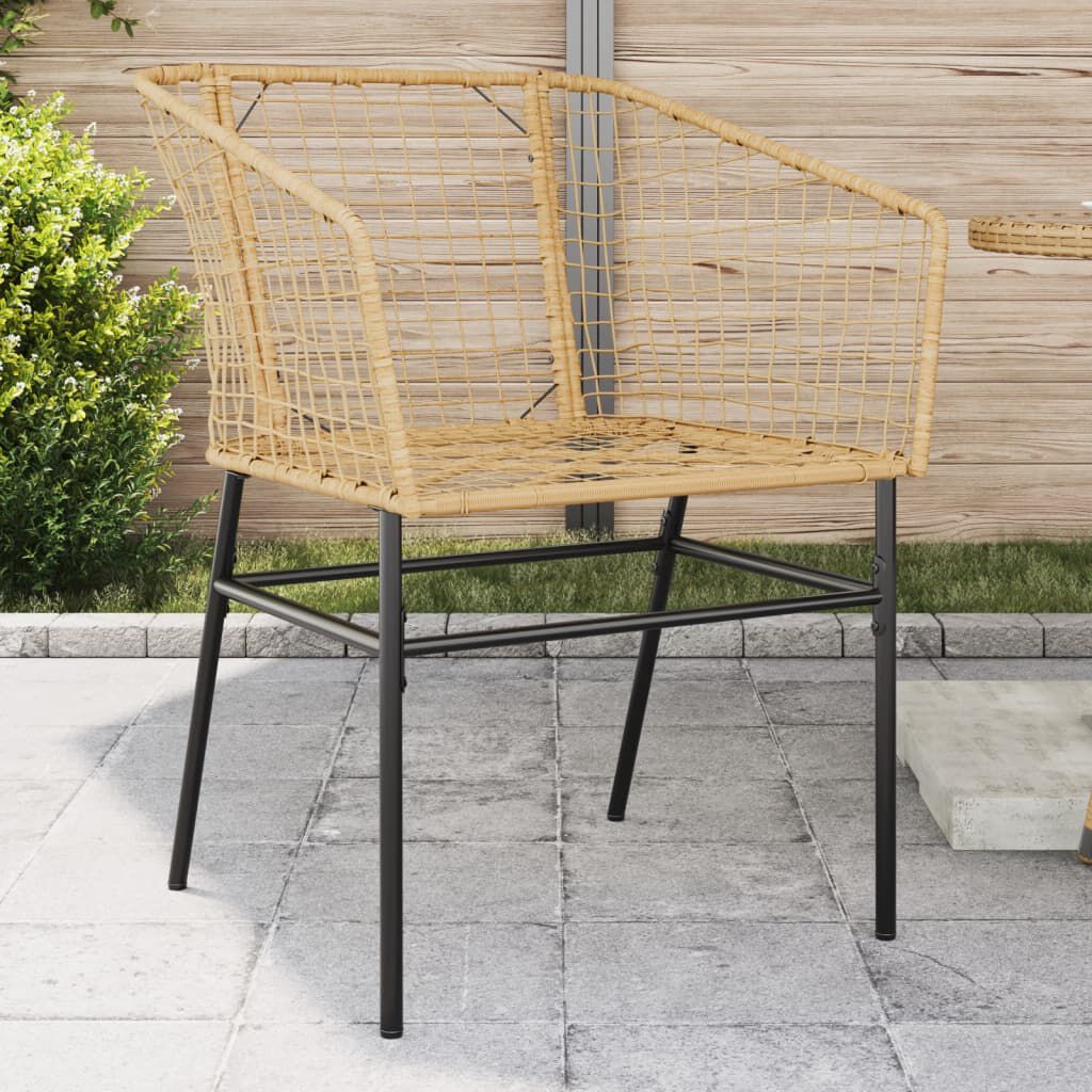 vidaXL Garden Chairs 2 pcs Brown Poly Rattan
