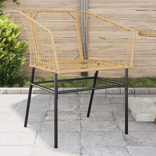 vidaXL Garden Chairs 2 pcs Brown Poly Rattan