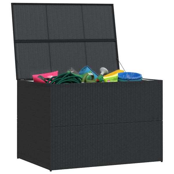 vidaXL Garden Storage Box Black 150x100x100 cm Poly Rattan