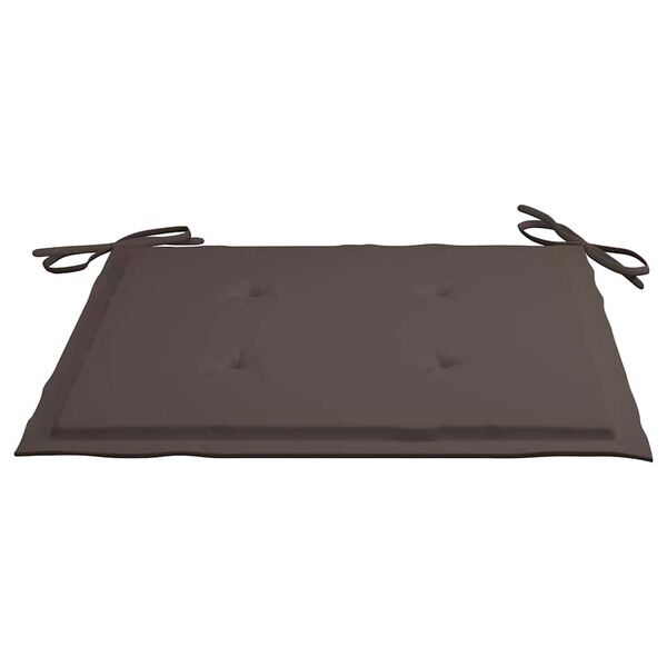 vidaXL Garden Chairs with Taupe Cushions 2 pcs Solid Teak Wood