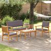 vidaXL Garden Sofa Set 4 pcs Brown 75 x 45 x 38cm Solid Acacia wood