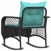 vidaXL Garden Rocking Chair with Cushions Black Poly Rattan