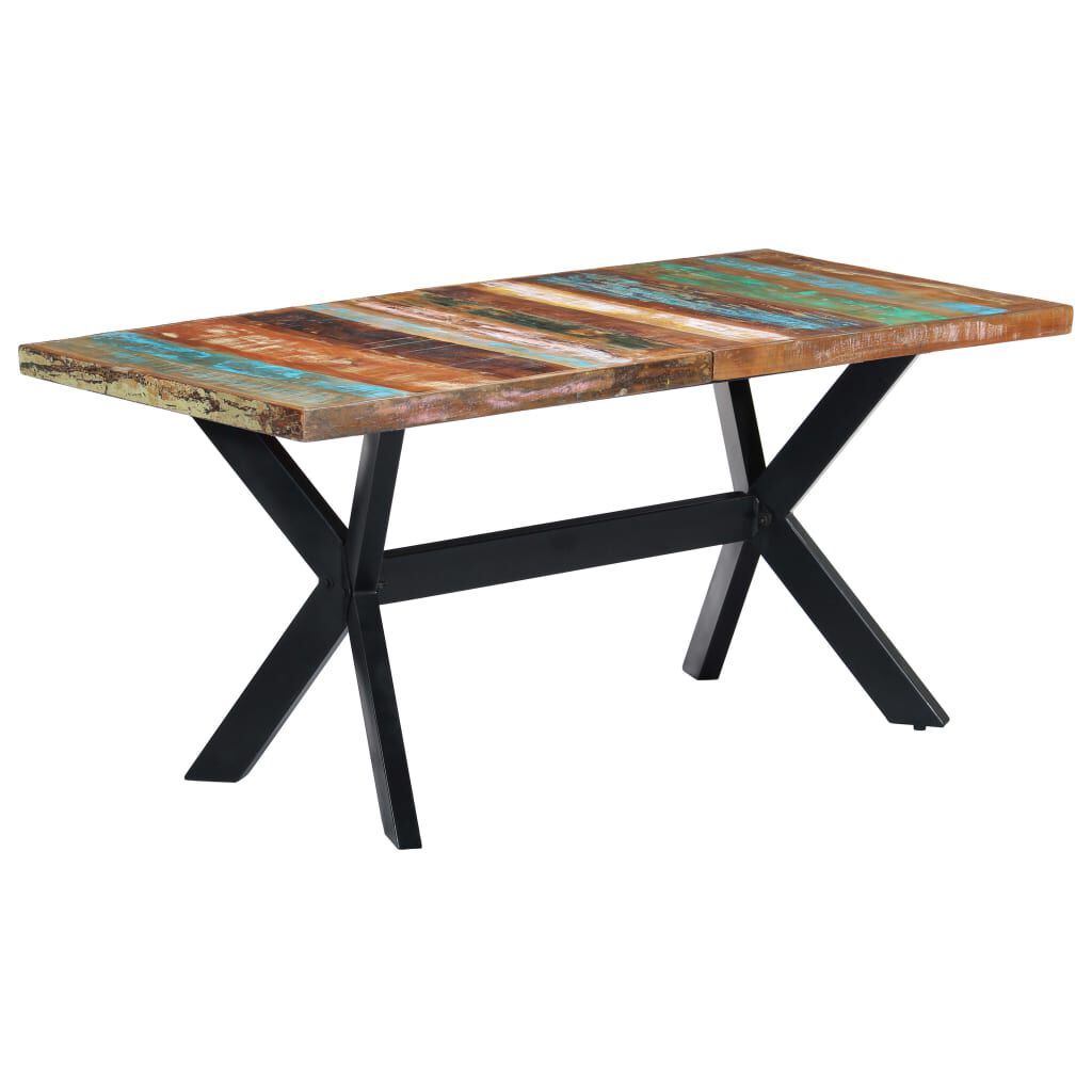 vidaXL Dining Table 160x80x75 cm Solid Reclaimed Wood