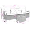 vidaXL Garden Sofa Set with Cushion 5 pcs Grey Poly rattan