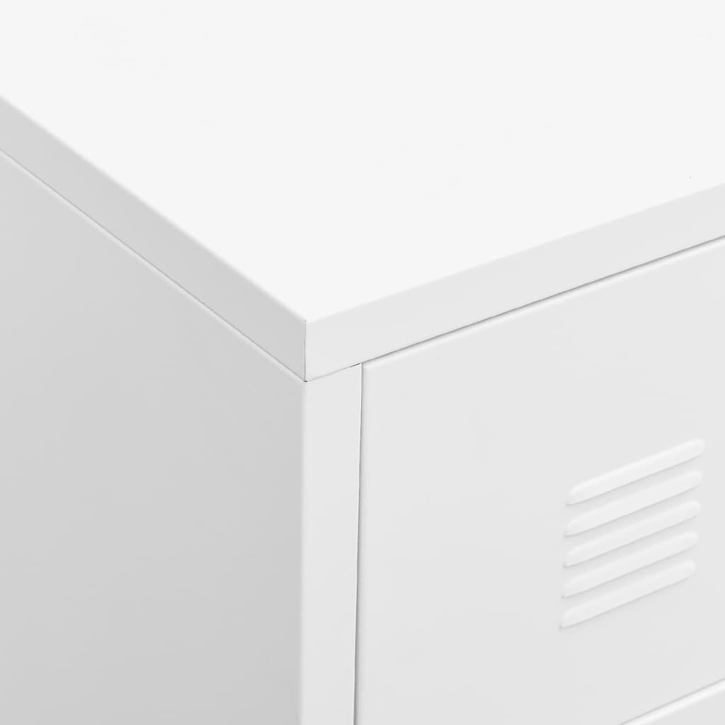 vidaXL Industrial Drawer Cabinet White 78x40x93 cm Metal