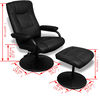 vidaXL TV Armchair with Footstool Black Faux Leather
