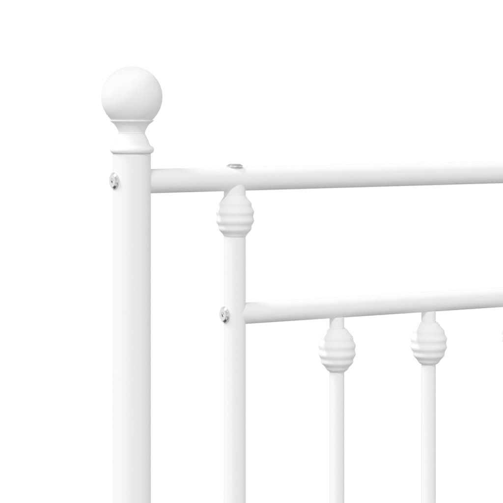 vidaXL Metal Bed Frame without Mattress with Footboard White 100x200cm