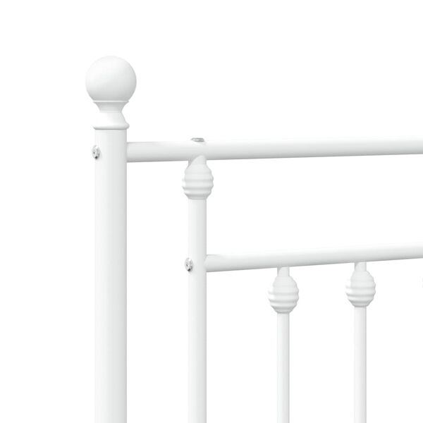vidaXL Metal Bed Frame without Mattress with Footboard White 100x200cm