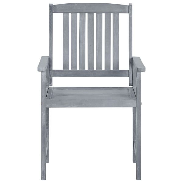 vidaXL Garden Chairs with Cushions 6 pcs Solid Wood Acacia Grey