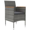 vidaXL 3 Piece Outdoor Dining Set with Cushions Grey and Black