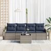 vidaXL Garden Sofa Set 5 pcs Grey Poly Rattan
