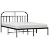 vidaXL Metal Bed Frame without Mattress with Headboard Black 135x190cm