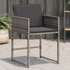 vidaXL Garden Chairs with Cushions 4 pcs Grey Poly Rattan