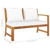 vidaXL 4 Piece Garden Lounge Set with Cushion Cream Solid Acacia Wood