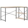 vidaXL Computer Desk Black and Oak 120x72x70 cm