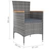 vidaXL 7 Piece Garden Dining Set with Cushions Grey