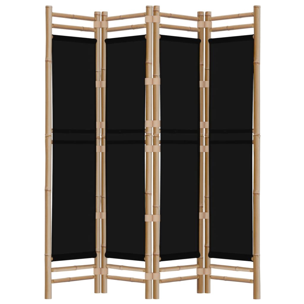 vidaXL Folding 4-Panel Room Divider 160 cm Bamboo and Canvas