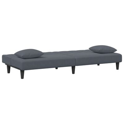 vidaXL 2 Piece Sofa Set with Pillows Dark Grey Velvet