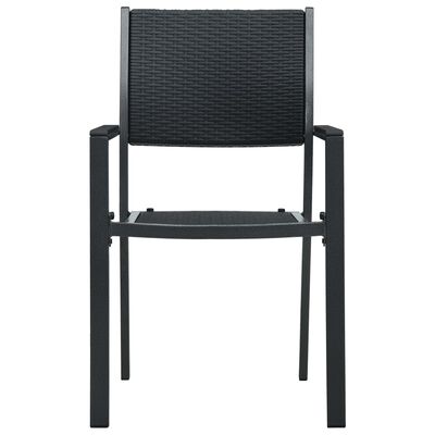vidaXL Garden Chairs 2 pcs Black Plastic Rattan Look
