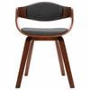 vidaXL Dining Chairs 2 pcs Bent Wood and Grey Fabric