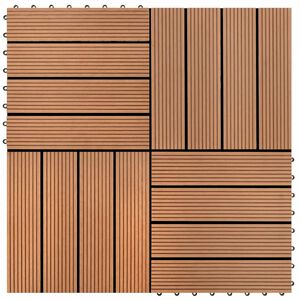 vidaXL 11 pcs Decking Tiles WPC 30x30 cm 1 sqm Black