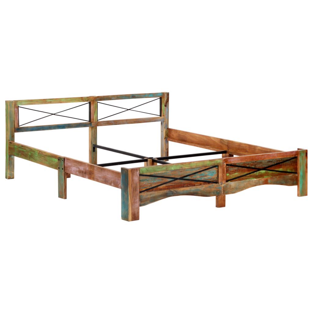 vidaXL Bed Frame without Mattress Solid Reclaimed Wood 180x200 cm Super King