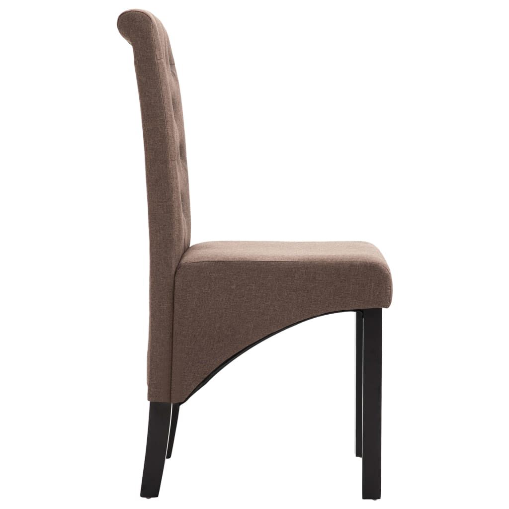 vidaXL Dining Chairs 2 pcs Brown Fabric