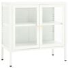 vidaXL Sideboard White 70x35x70 cm Steel and Glass