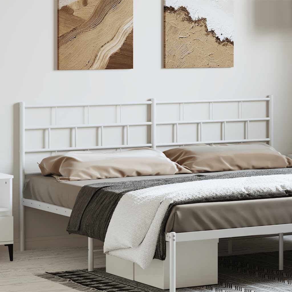 vidaXL Metal Headboard White 180 cm