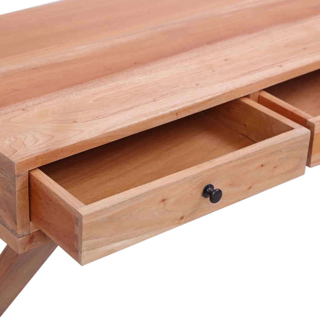 vidaXL Computer Desk Natural 115x47x77 cm Solid Mahogany Wood