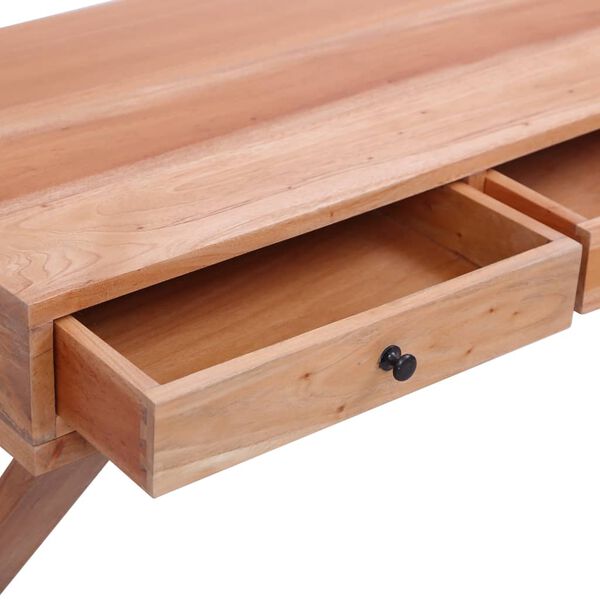 vidaXL Computer Desk Natural 115x47x77 cm Solid Mahogany Wood