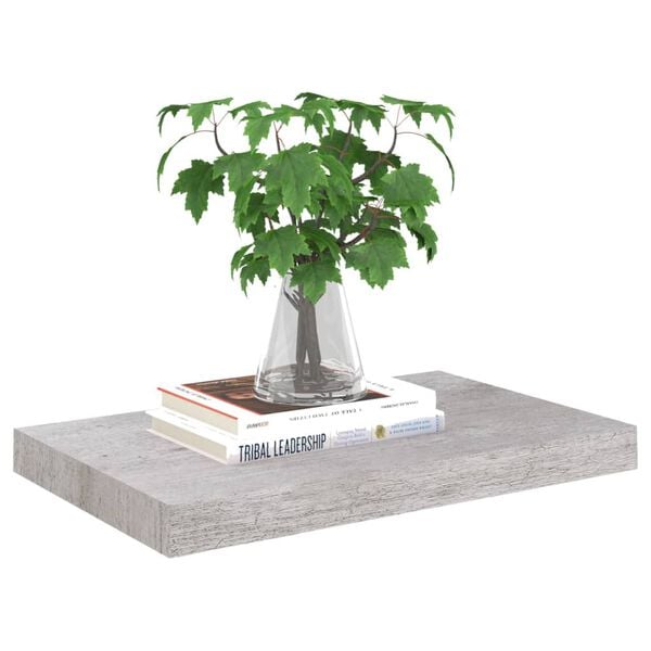 vidaXL Floating Wall Shelves 2 pcs Concrete Grey 50x23x3.8 cm MDF