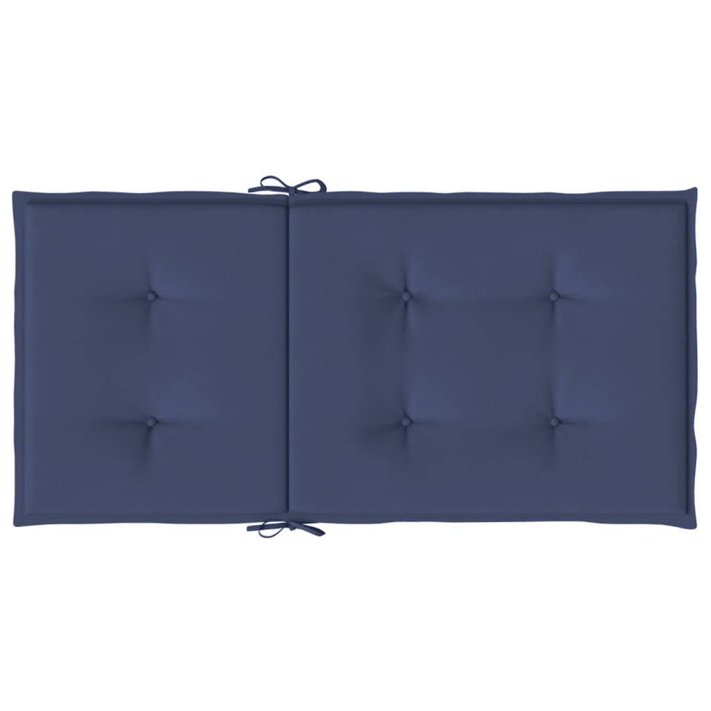 vidaXL Lowback Chair Cushions 6 pcs Navy Blue Fabric