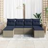 vidaXL Garden Sofa Set with Cushion 6 pcs Grey Poly Rattan