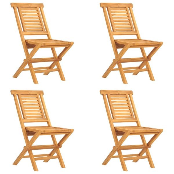 vidaXL 5 Piece Garden Dining Set Solid Wood Teak