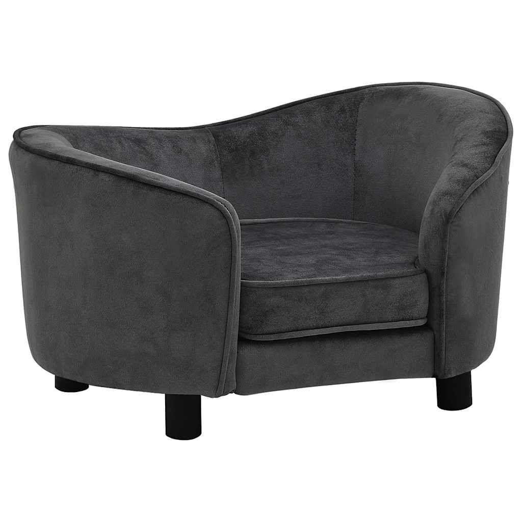 vidaXL Dog Sofa Dark Grey 69x49x40 cm Plush