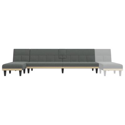 vidaXL L-shaped Sofa Bed Dark Grey 255x140x70 cm Fabric