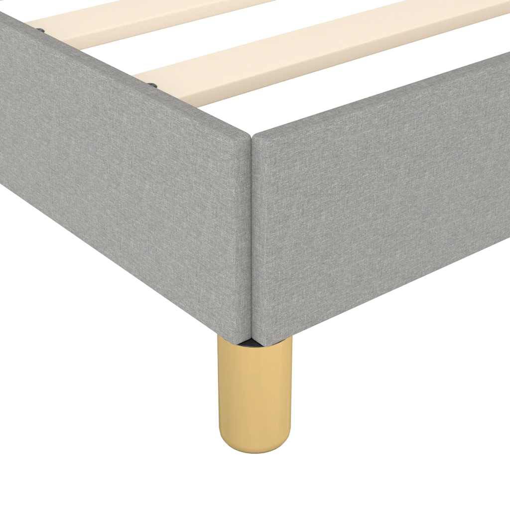 vidaXL Bed Frame without Mattress Light Grey 100x190 cm Twin Fabric