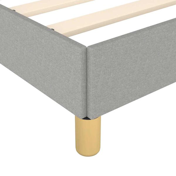 vidaXL Bed Frame without Mattress Light Grey 100x190 cm Twin Fabric
