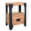vidaXL Bed Frame with 2 Nightstands Solid Acacia Wood Steel 152x203 cm