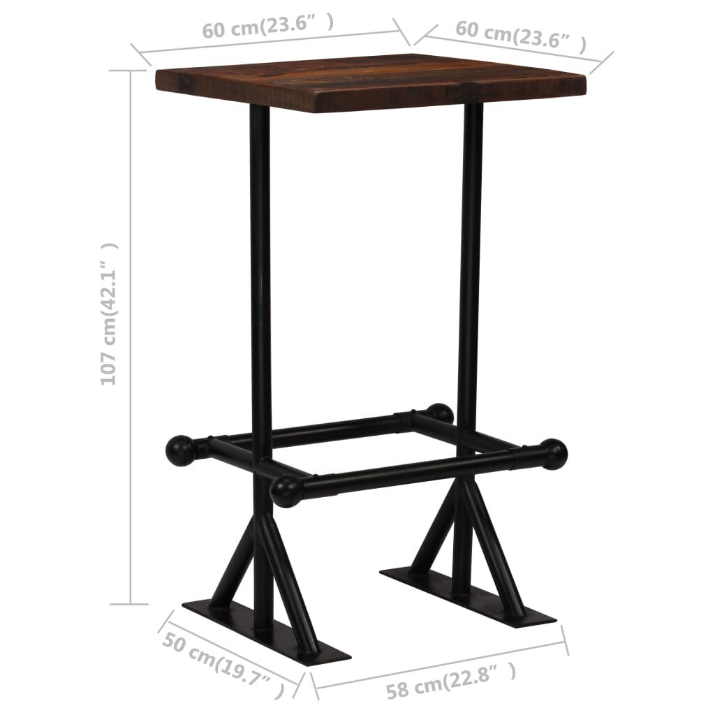 vidaXL Bar Set 3 Piece Solid Reclaimed Wood