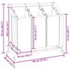 vidaXL Laundry Sorter with 3 Bags Black Steel