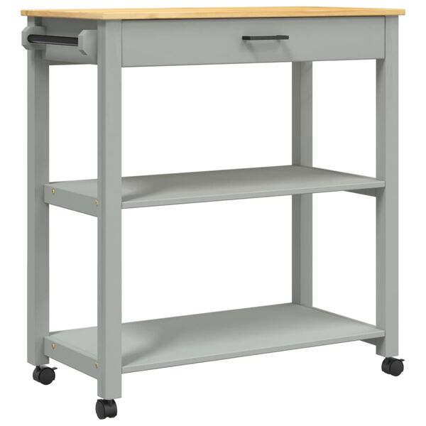 vidaXL Kitchen Trolley MONZA 84x40x90 cm Solid Wood Pine