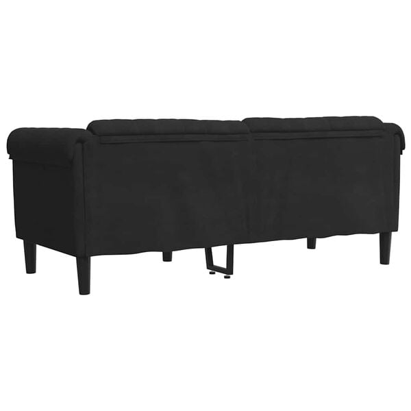 vidaXL Sofa 2-Seater Black Velvet