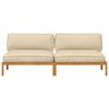 vidaXL Sofa Set with Cushion Plain 2 pcs Beige Solid Acacia Wood