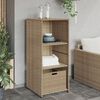vidaXL Garden Storage Cabinet Beige 50x55x115 cm Poly Rattan