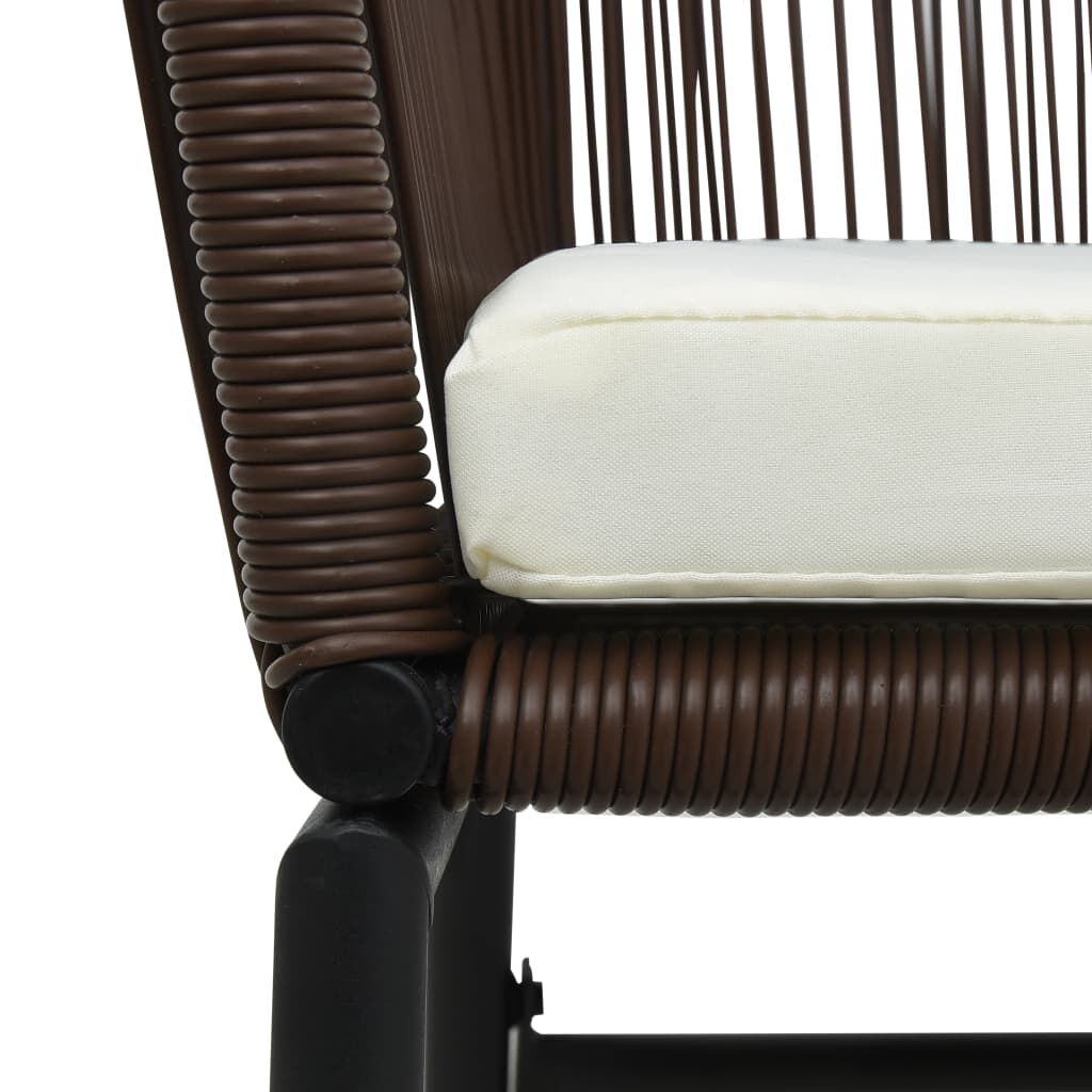 vidaXL Garden Chairs 2 pcs Brown PE Rattan