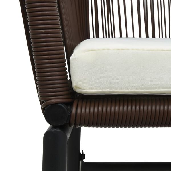 vidaXL Garden Chairs 2 pcs Brown PE Rattan