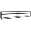 vidaXL TV Cabinet Black 220x40x40.5 cm Tempered Glass